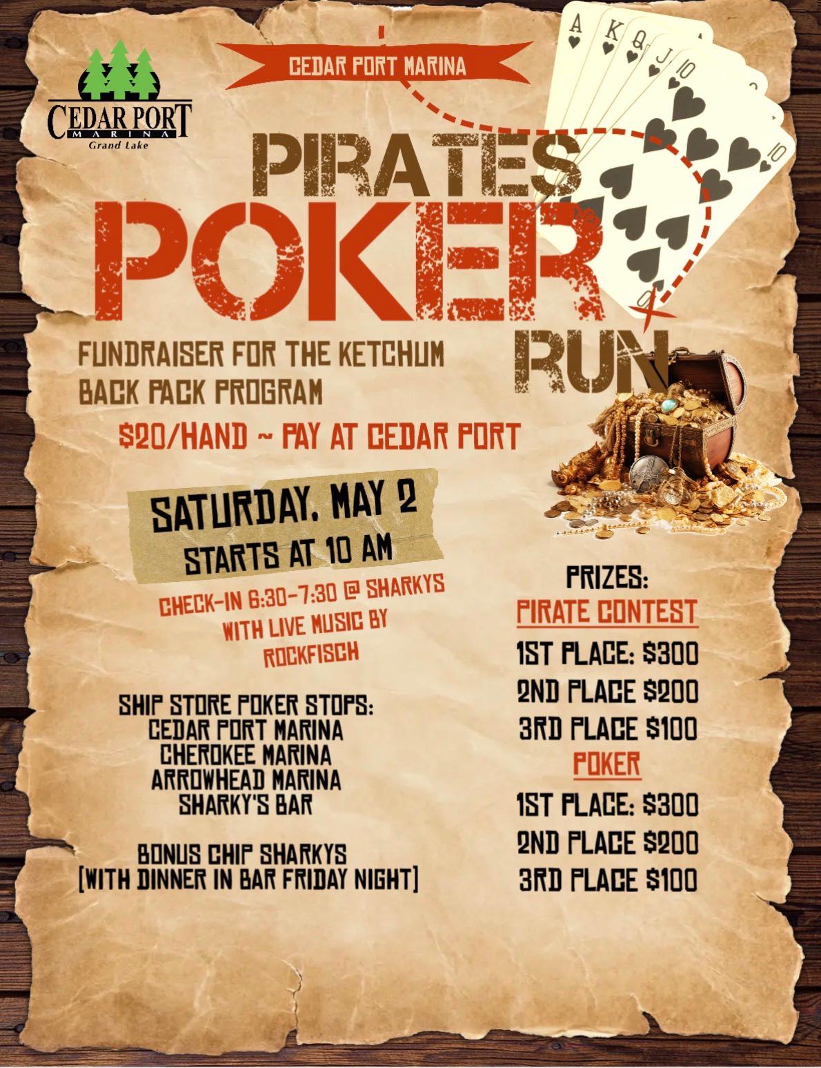 Pirates Poker Run 2026 – Cedar Port Marina, Grand Lake