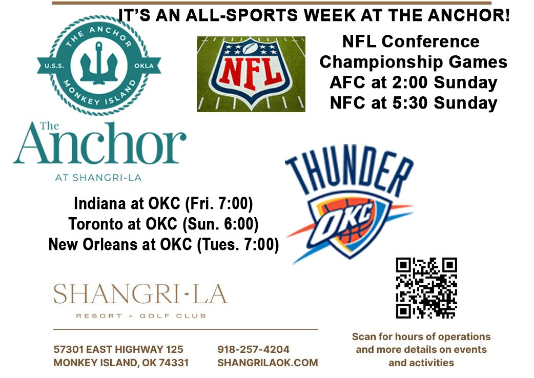 All-Sports Week at The Anchor - NFL Championship Games and Thunder Basketball