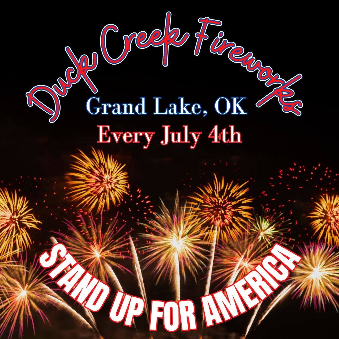 Duck Creek Fireworks – Grand Lake, OK – Every July 4th
