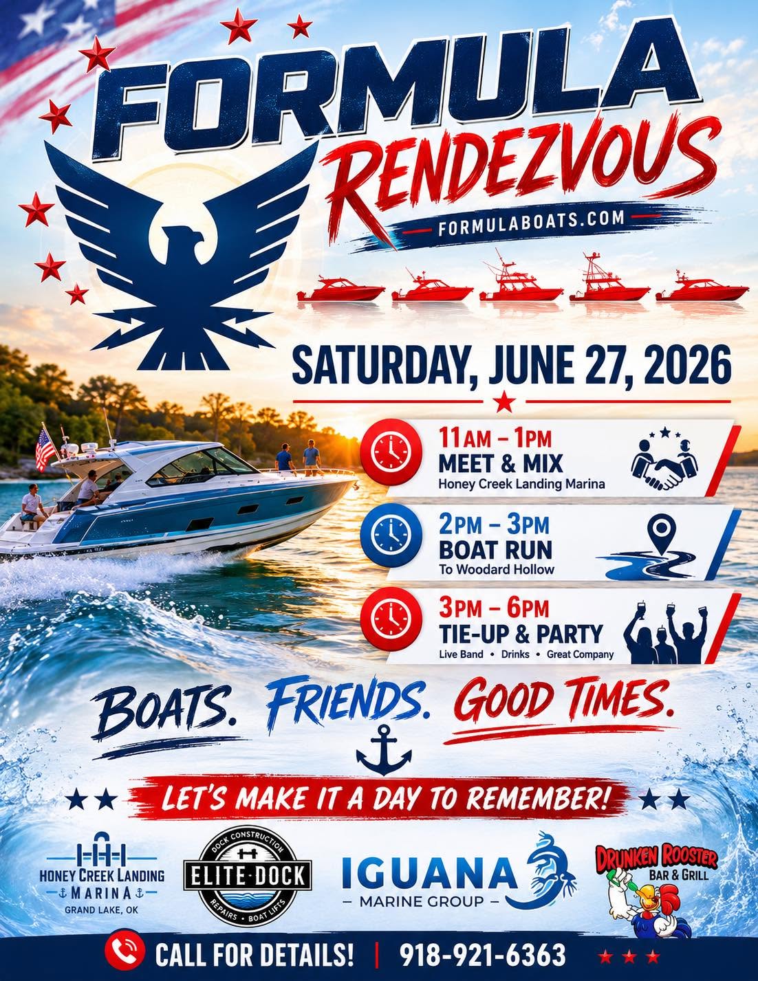 Formula Boat Owners' Rendezvous – Saturday, June 27, 2026 at Honey Creek Landing Marina, Grand Lake