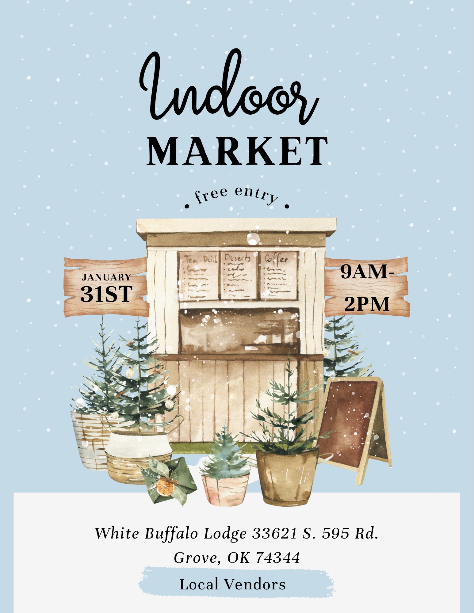 January Indoor Market at White Buffalo Lodge